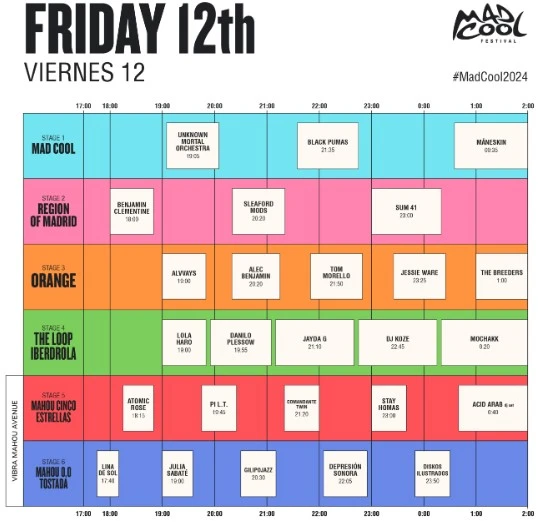 Mad Cool Festival 2024 desvela sus horarios 5 Mad Cool Festival 2024 desvela sus horarios 4 Mad Cool Festival 2024 desvela sus horarios