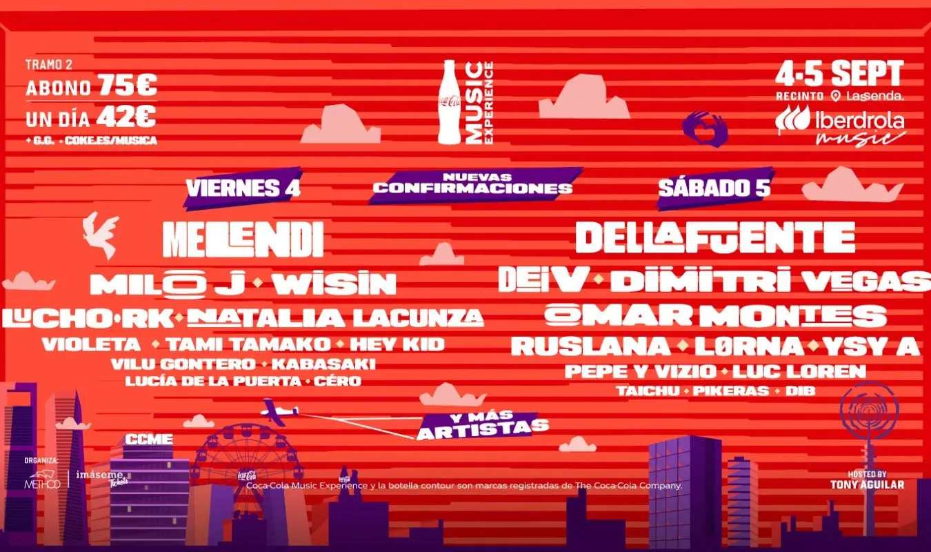 Melendi, Wisin, YSY A y Ruslana se incorporan al cartel de Coca-Cola Music Experience 2026 5 Melendi, Wisin, YSY A y Ruslana se incorporan al cartel de Coca-Cola Music Experience 2026 5
